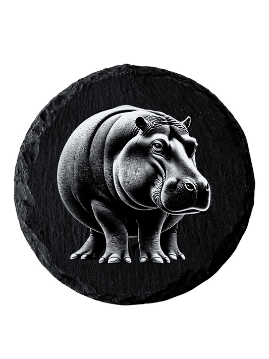 Slate Engraving - Hippo