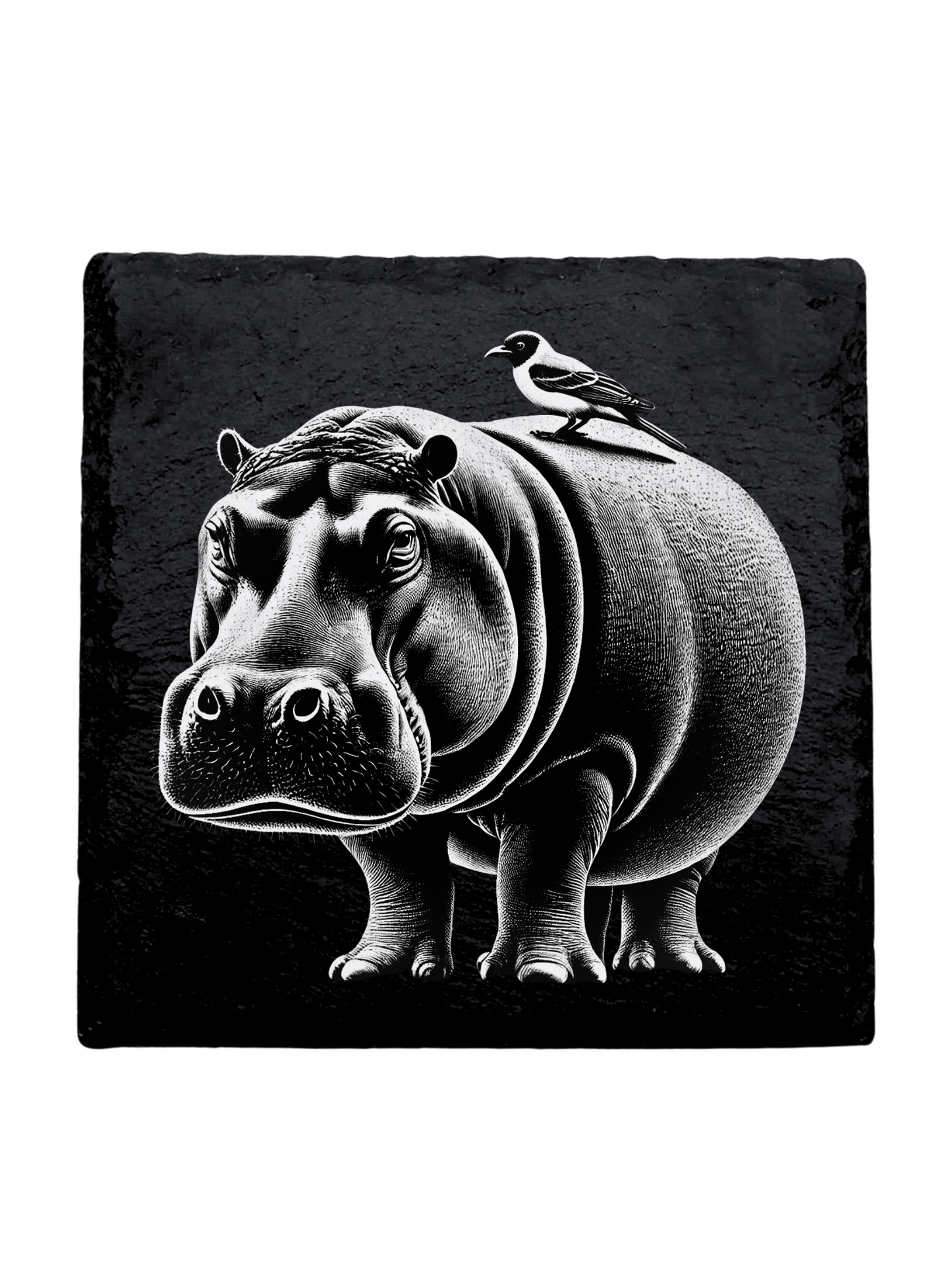Slate Engraving - Hippo